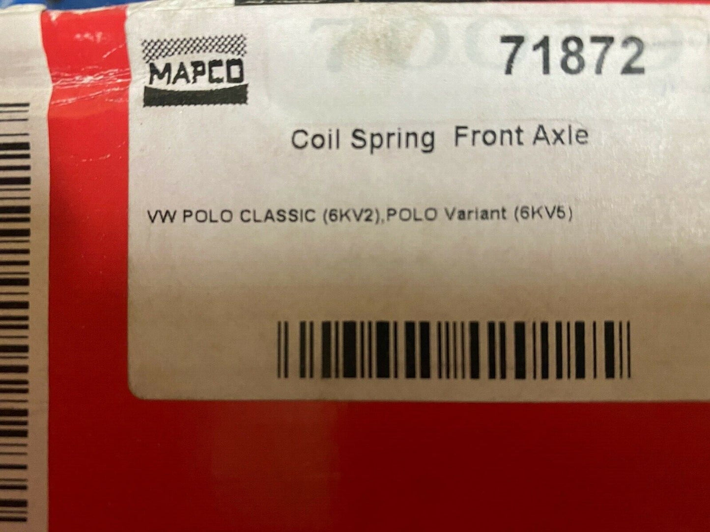 Mapco 71872 Front Coil Spring fits VW Polo