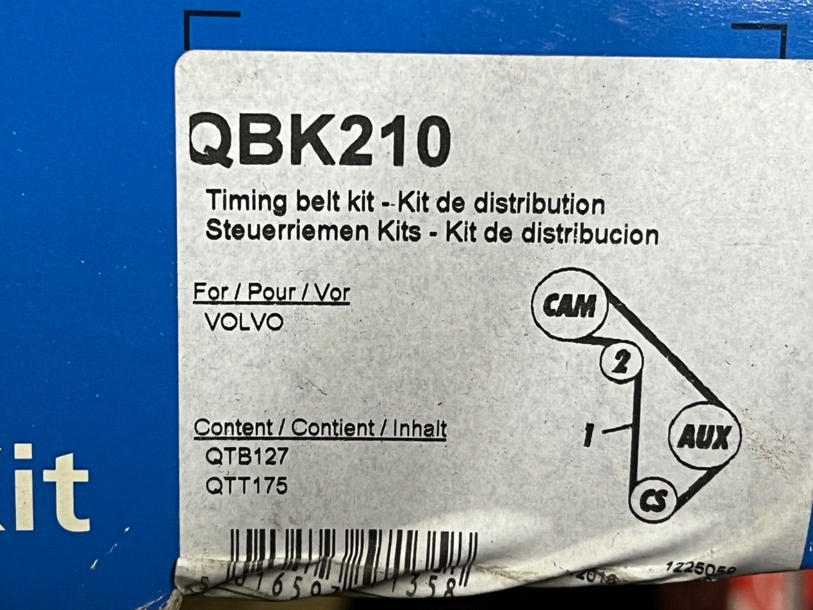 QBK210 QH Timing Belt Kit fits Volvo