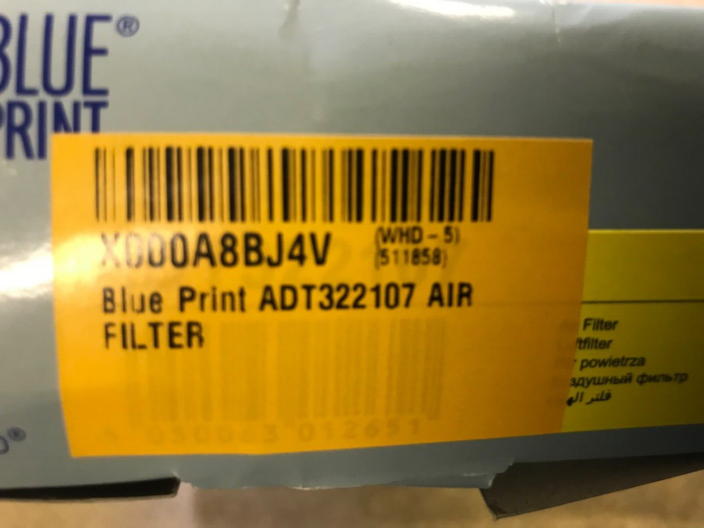 Blue Print ADT322107 Air Filter fits Aston Martin Cygnet Toyota IQ