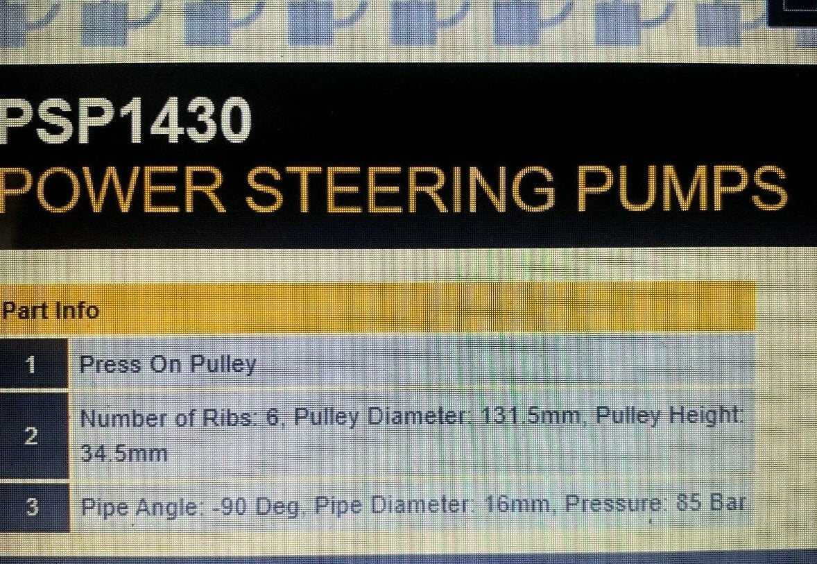 BGA PSP1430 Power Steering Pump fits Citroen Peugeot