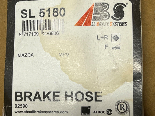 A.B.S SL5180 Front Flexi Brake Hose Fits Mazda MPV (99-06)