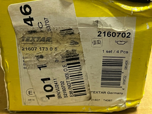 Textar 2160717305 Rear Brake Pads fits BMW Z4 E85 2.2 03- 05 E85