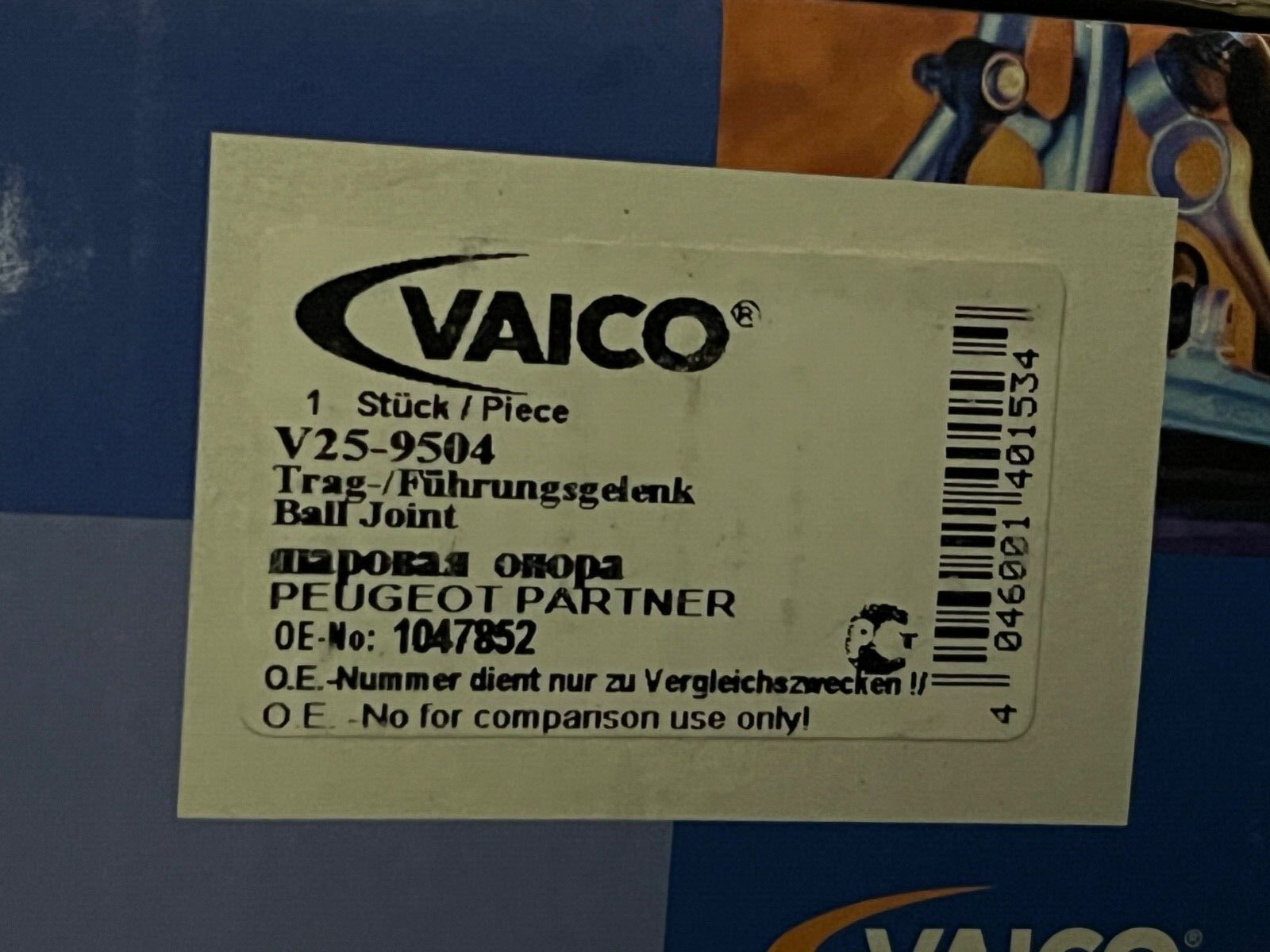Vaico V25-9504 Ball Joint fits Peugeot Partner