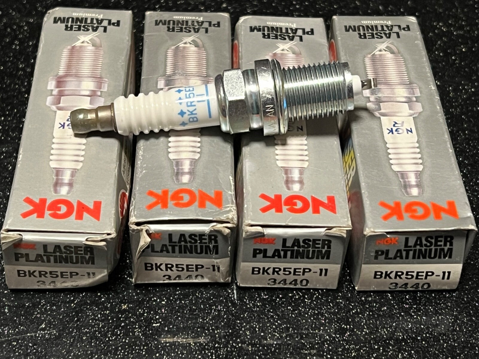 NGK BKR5EP-11 Spark Plugs set of 4 fits Lexus Toyota Isuzu