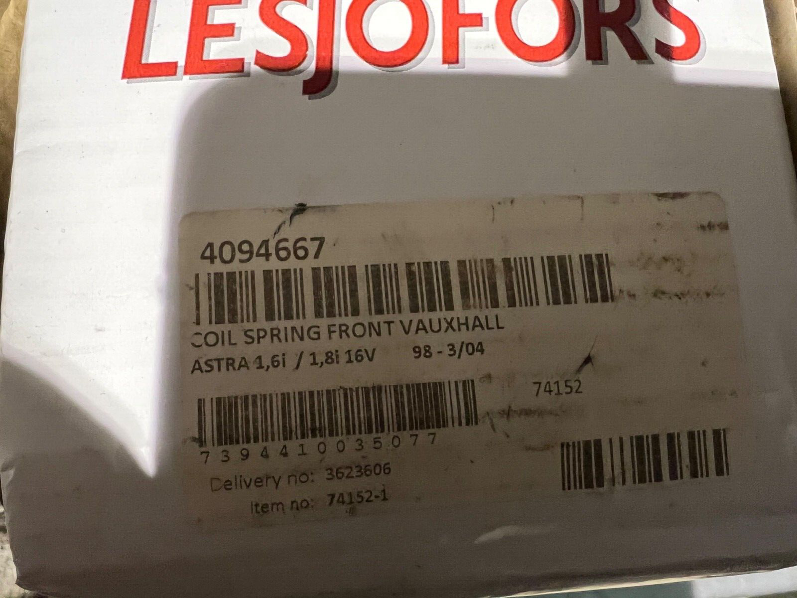 Lesjofors 4094667 Front Coil Spring fits Vauxhall Astra 1998-2004 1.6 / 1.8 16v