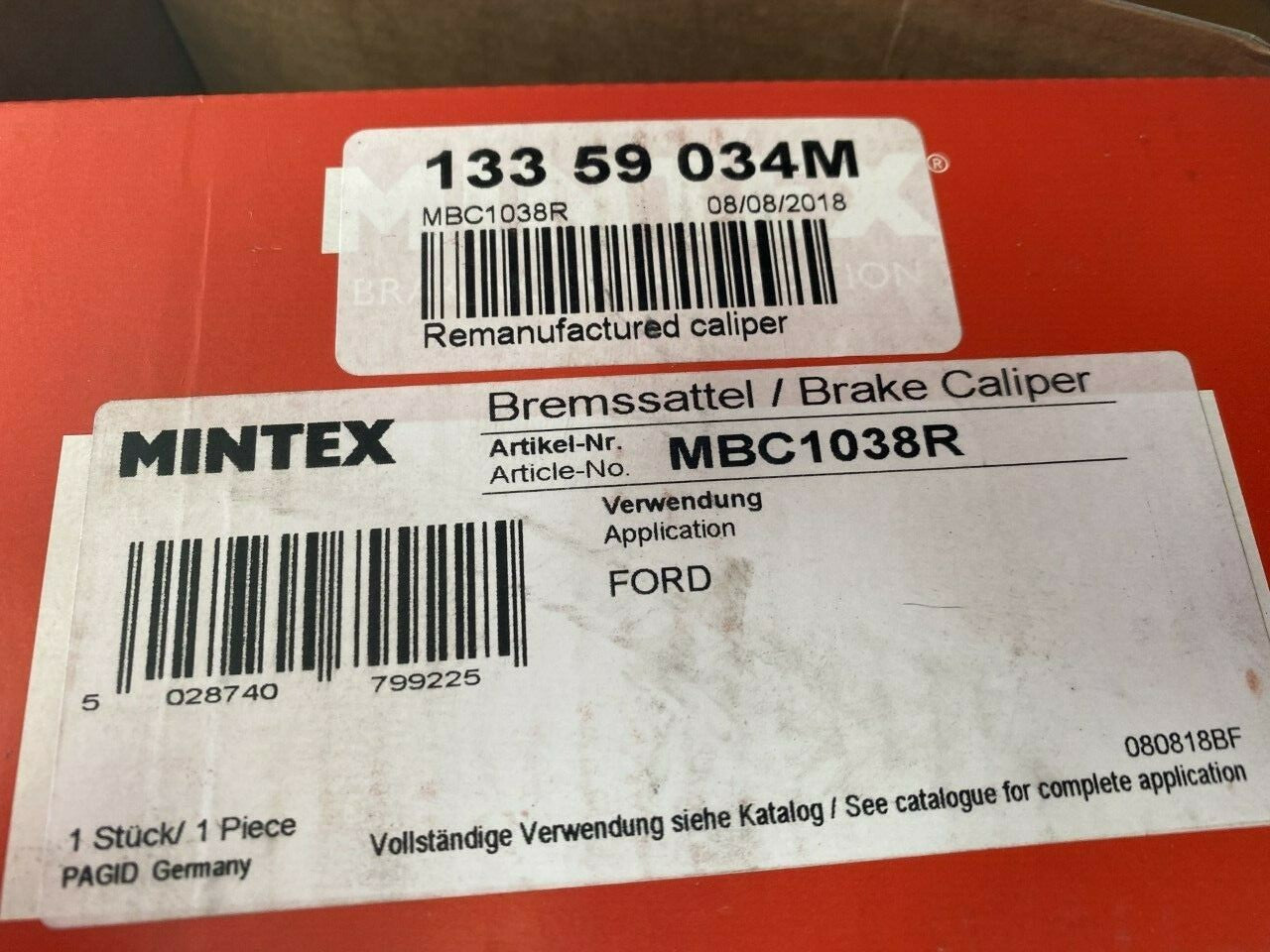 Mintex MBC1038R DC83137 Brake Caliper Right Hand fits Ford LDV