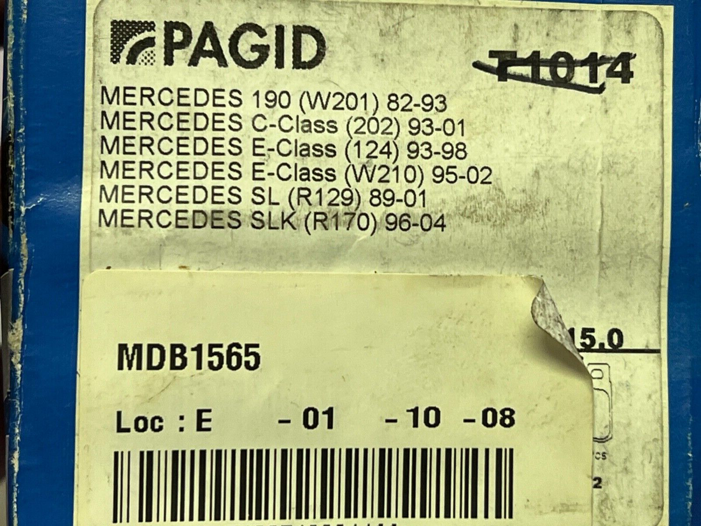 PAGID T1014 Rear Brake Pads Fits Mercedes 190 C Class E Class SL SLK