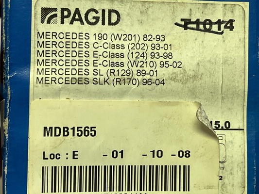PAGID T1014 Rear Brake Pads Fits Mercedes 190 C Class E Class SL SLK