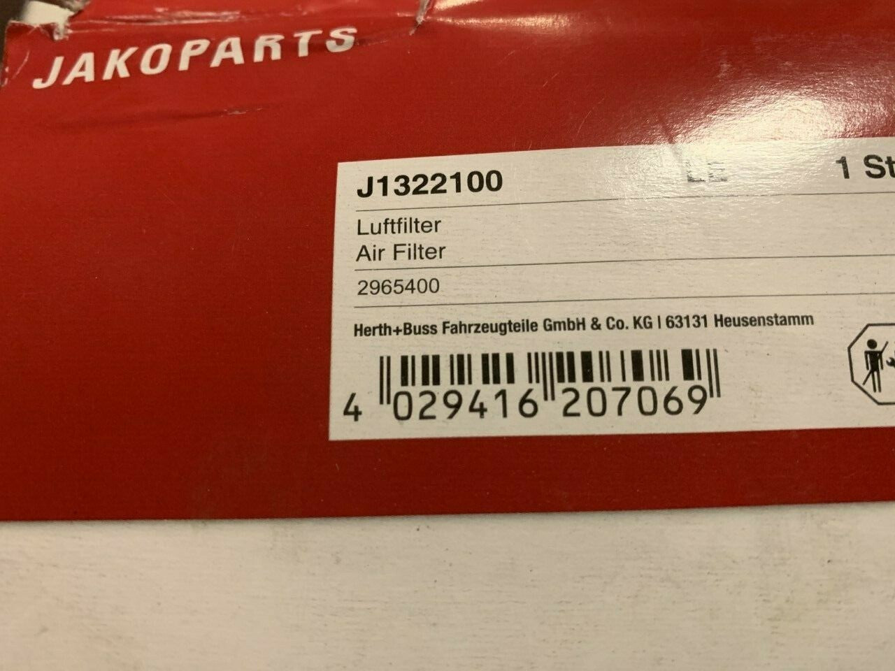 Jakoparts J1322100 C31145 Air Filter fits Toyota
