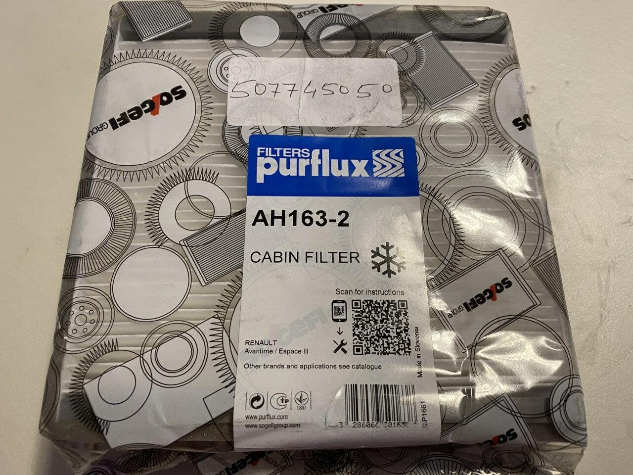 Purflux AH163-2 Cabin Filter fits Renault