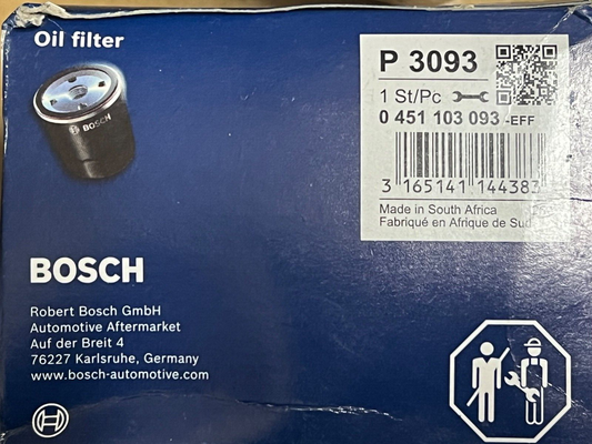 Bosch P3093 0451103093 Oil Filter fits Vauxhall Carlton Senator