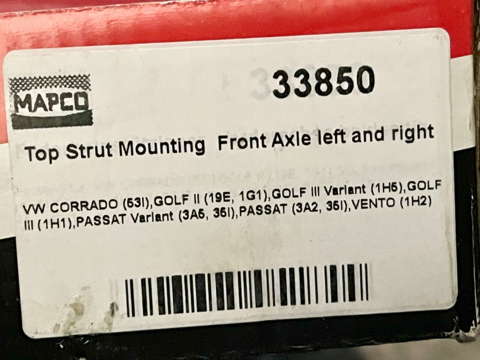 Mapco 33850 Front Top Strut Mount fits VW Corrado Golf Passat