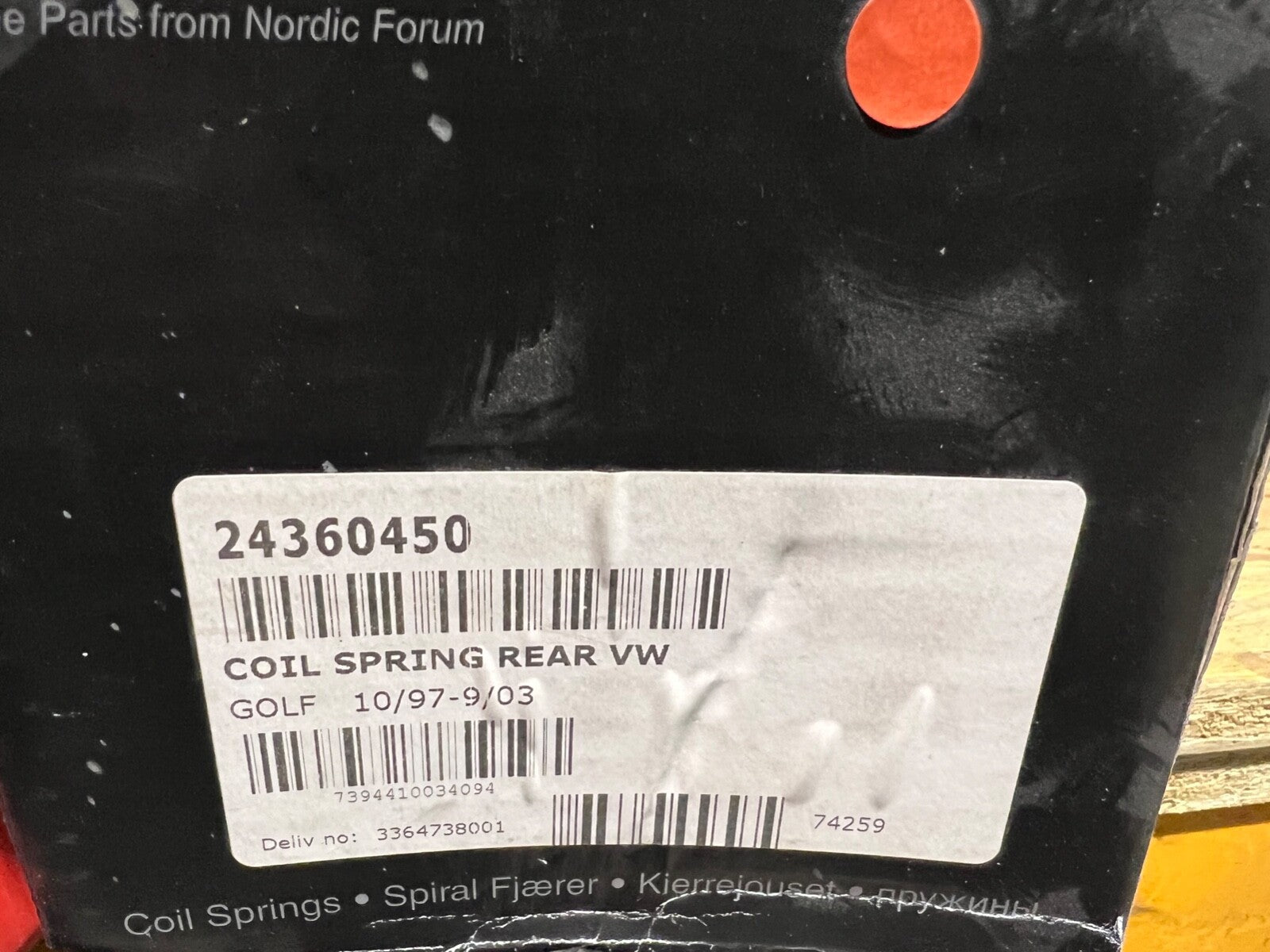 NF 24360450 4295034 Rear Coil Spring fits Volkswagen VW Golf 1997-2003