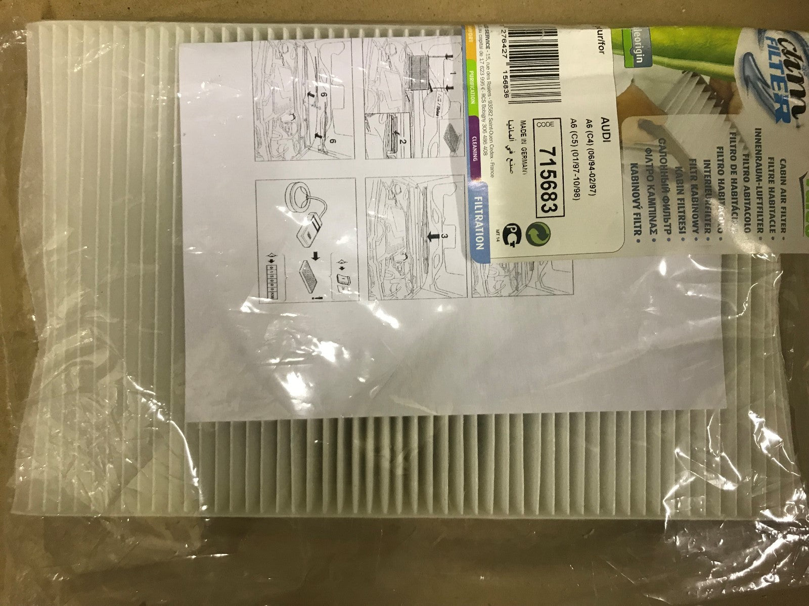 Cabin / Pollen Filter Audi A6 1994-1998 C34 C35 Valeo 715683