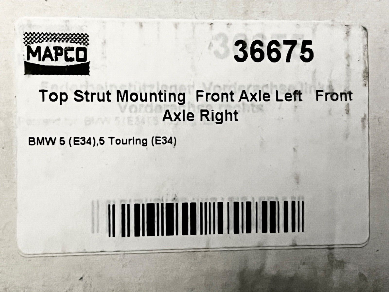 Mapco 36675 Front Top Strut Mount fits BMW 5 Series E34 Touring