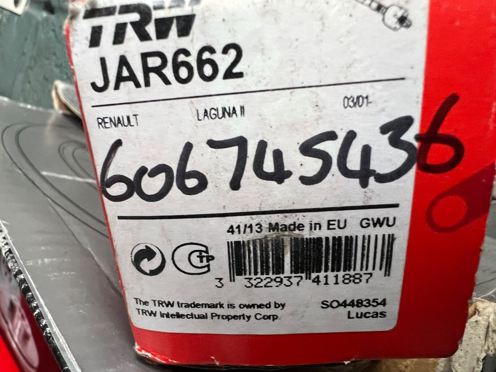 TRW JAR662 Tie Rod Inner Rack End fits Renault Laguna Mk2 2001-onwards