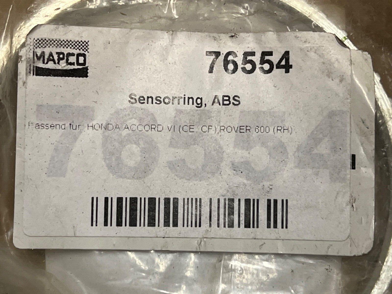 Mapco 76554 Front ABS Ring fits Rover 600 Honda Accord 50 teeth