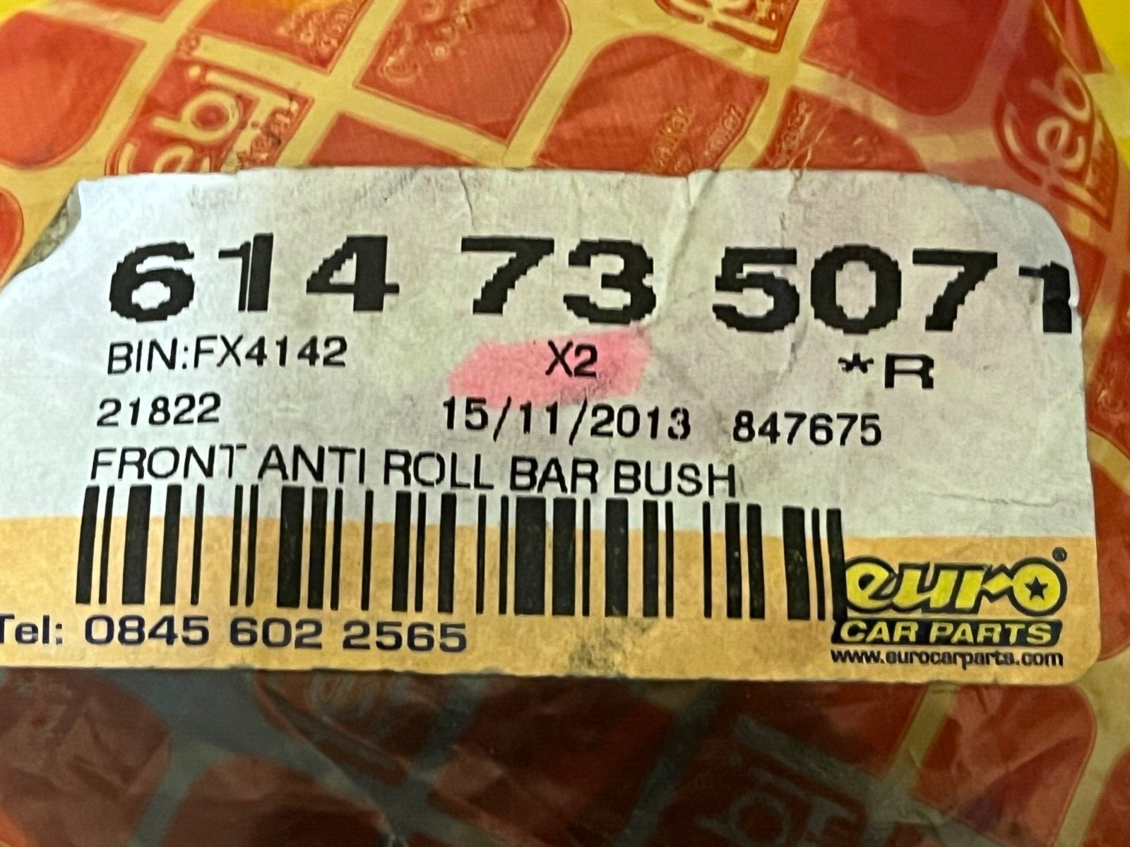 febi 21822 Anti Roll Bar D Stabilizer Bushing set of 2 fits Peugeot 406