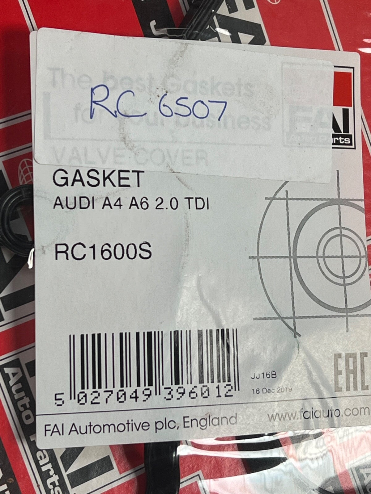 FAI RC1600S Rocker Cover Valve Cover Gasket fits Audi A4 A6