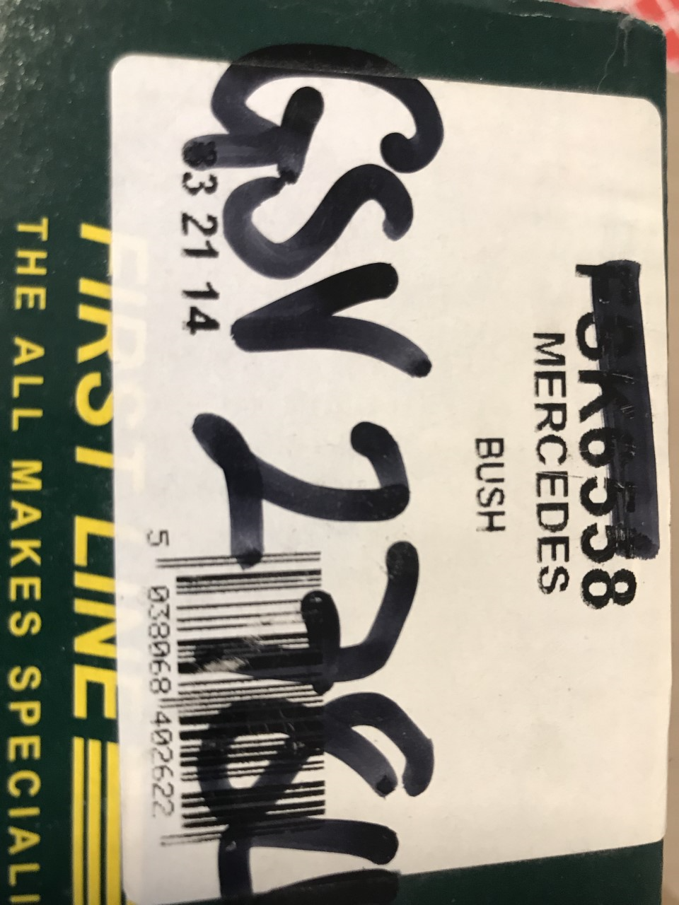 First Line FSK6558 Suspension Control/Wishbone/Arm Bushing/Mount Mercedes 