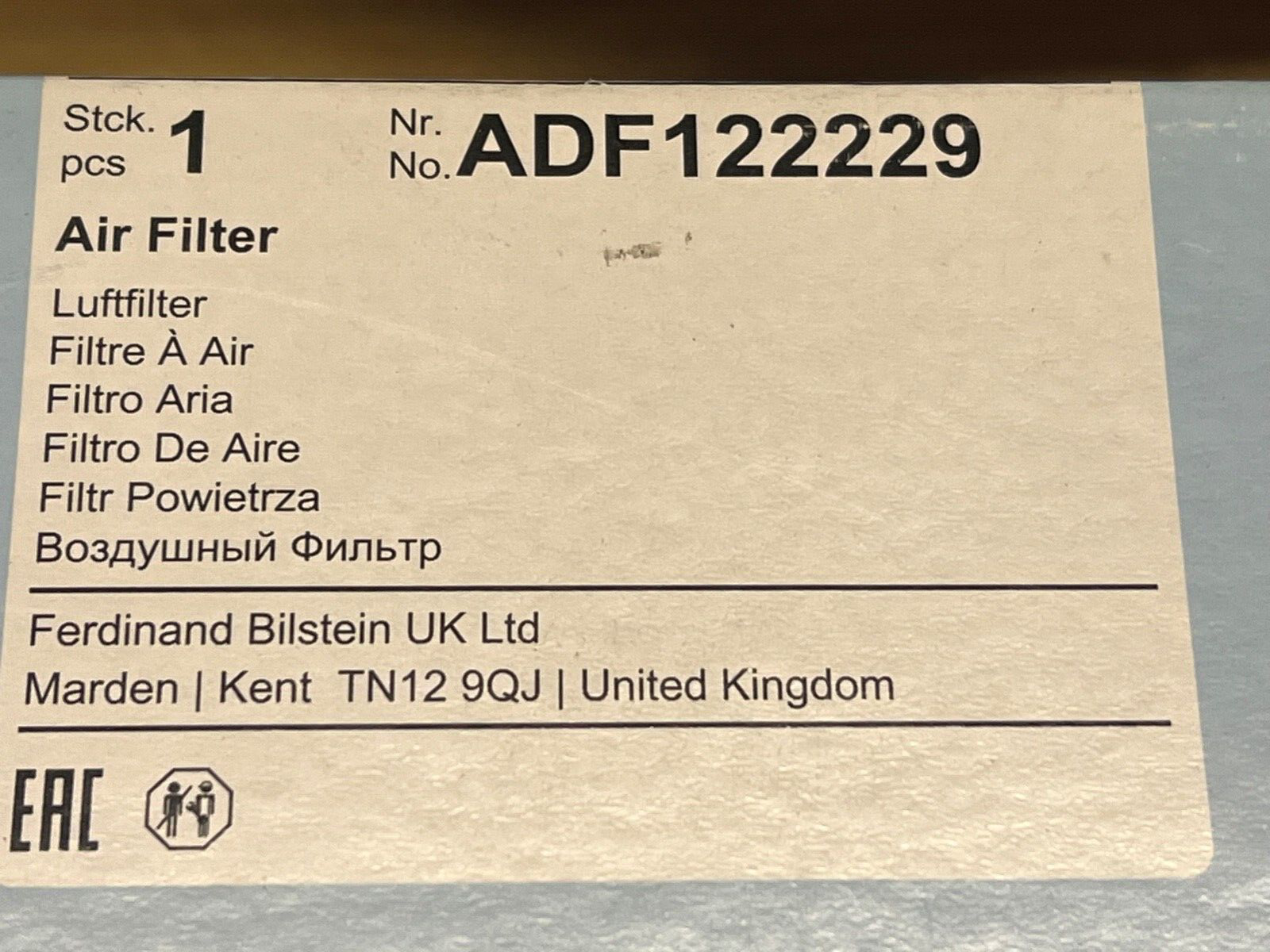 Blue Print ADF122229 Air Filter fits Ford Transit