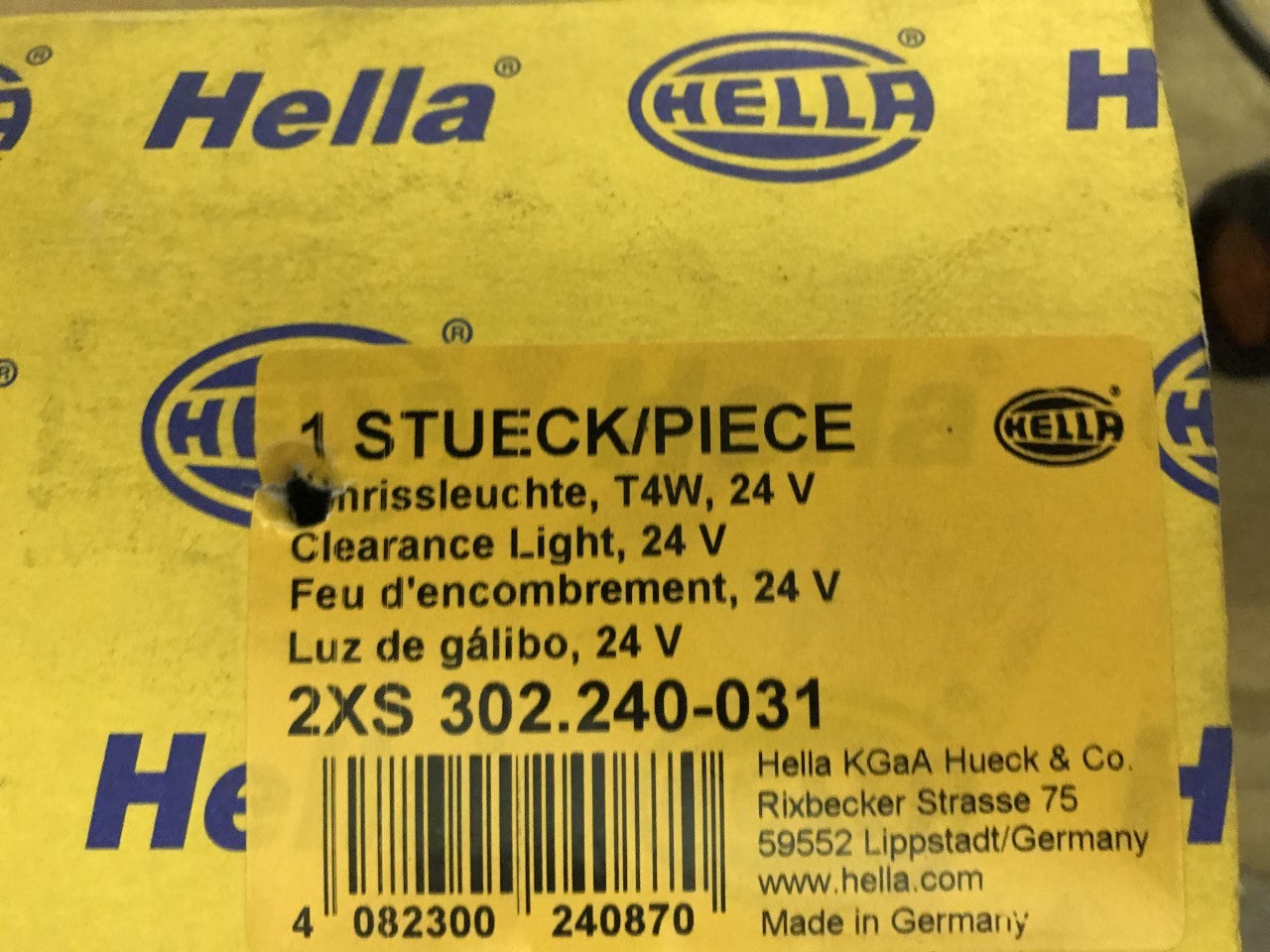 Marker Light Clearance Light T4W 24v Hella 2XS 302 240-031 New
