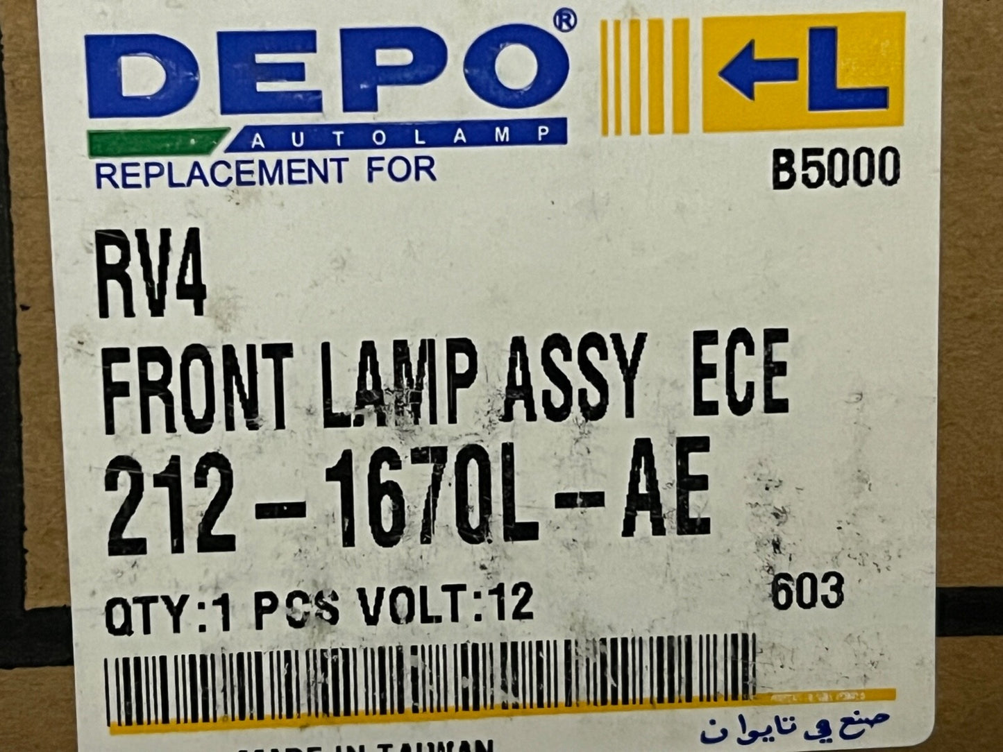 Depo 212-1670L-AE Front Bumper Left Hand Indicator fits Toyota RAV 4