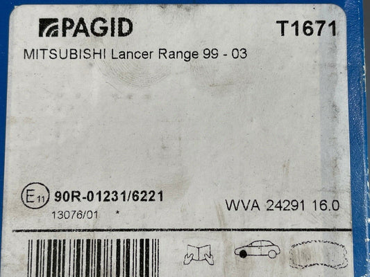 PAGID T1671 8DB355013-071 Front Brake Pad Set fits Mitsubishi