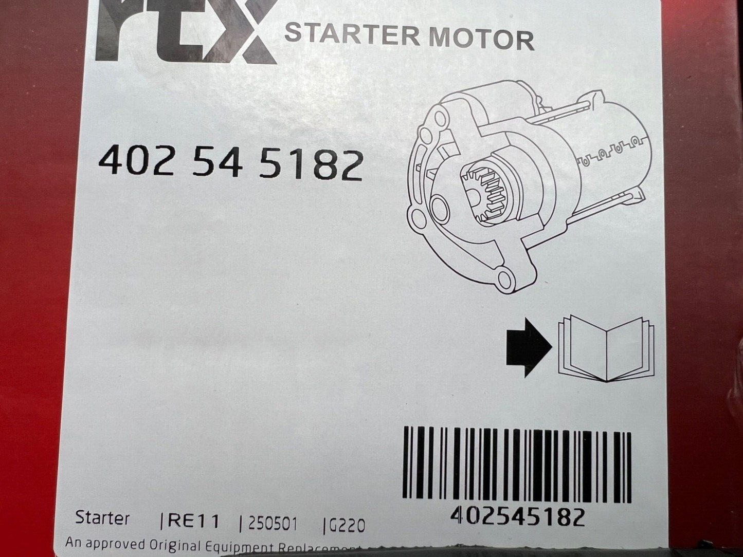 RTX Starter Motor Fits Citroen Fiat Peugeot