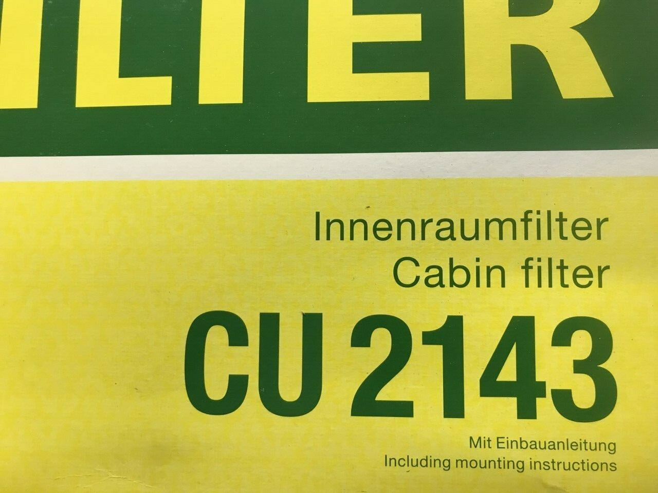 MANN CU2143 Cabin Pollen Filter Opel Vauxhall Meriva 2003-2010