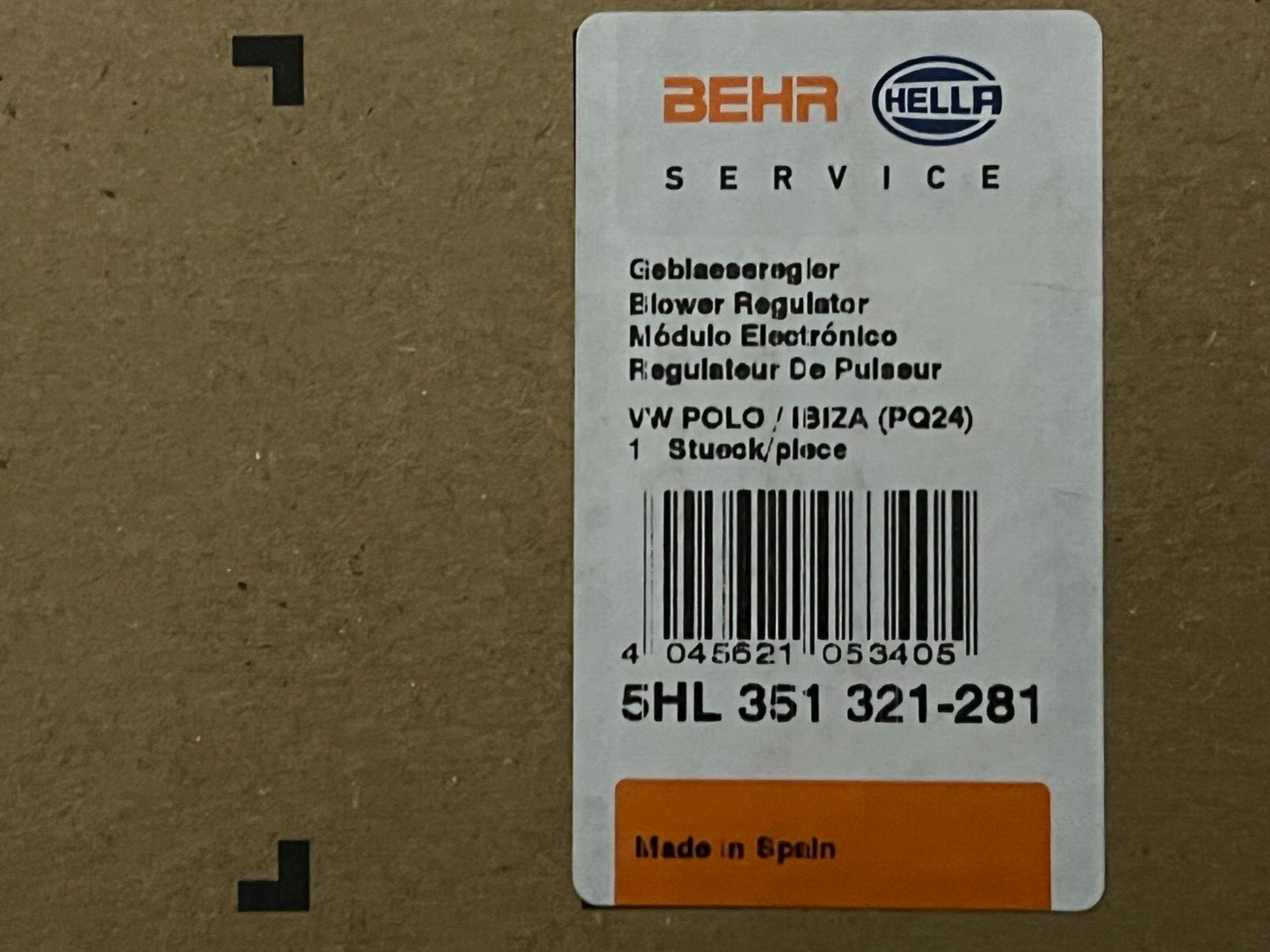 Hella 5HL351321-281 Heater Blower Resistor Regulator fits Audi Seat Skoda VW