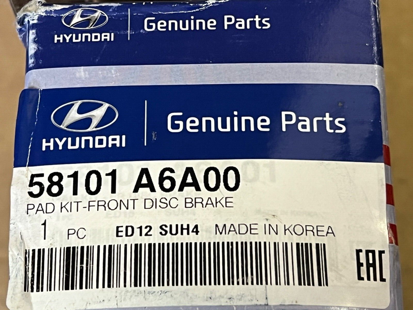 Genuine Hyundai 58101A6A00 Front Brake Pads fits Hyundai & Kia
