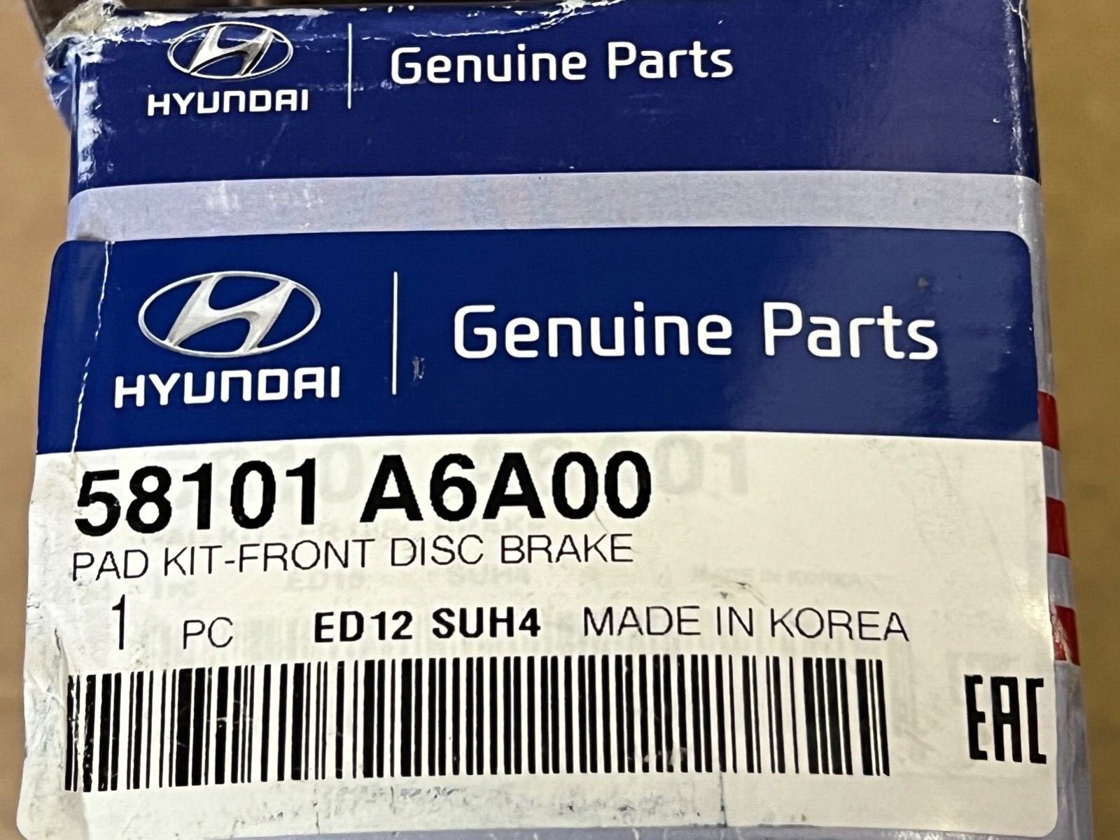Genuine Hyundai 58101A6A00 Front Brake Pads fits Hyundai & Kia