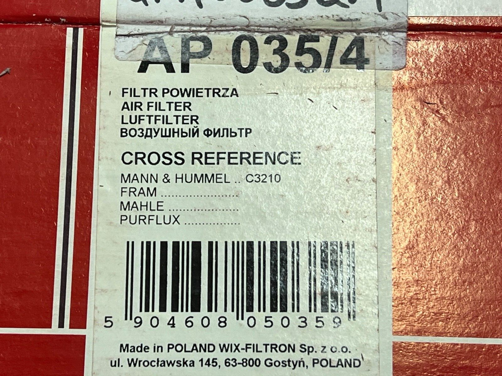 Filtron AP035/4 Air Filter fits Mercedes C Class E Classe SLK