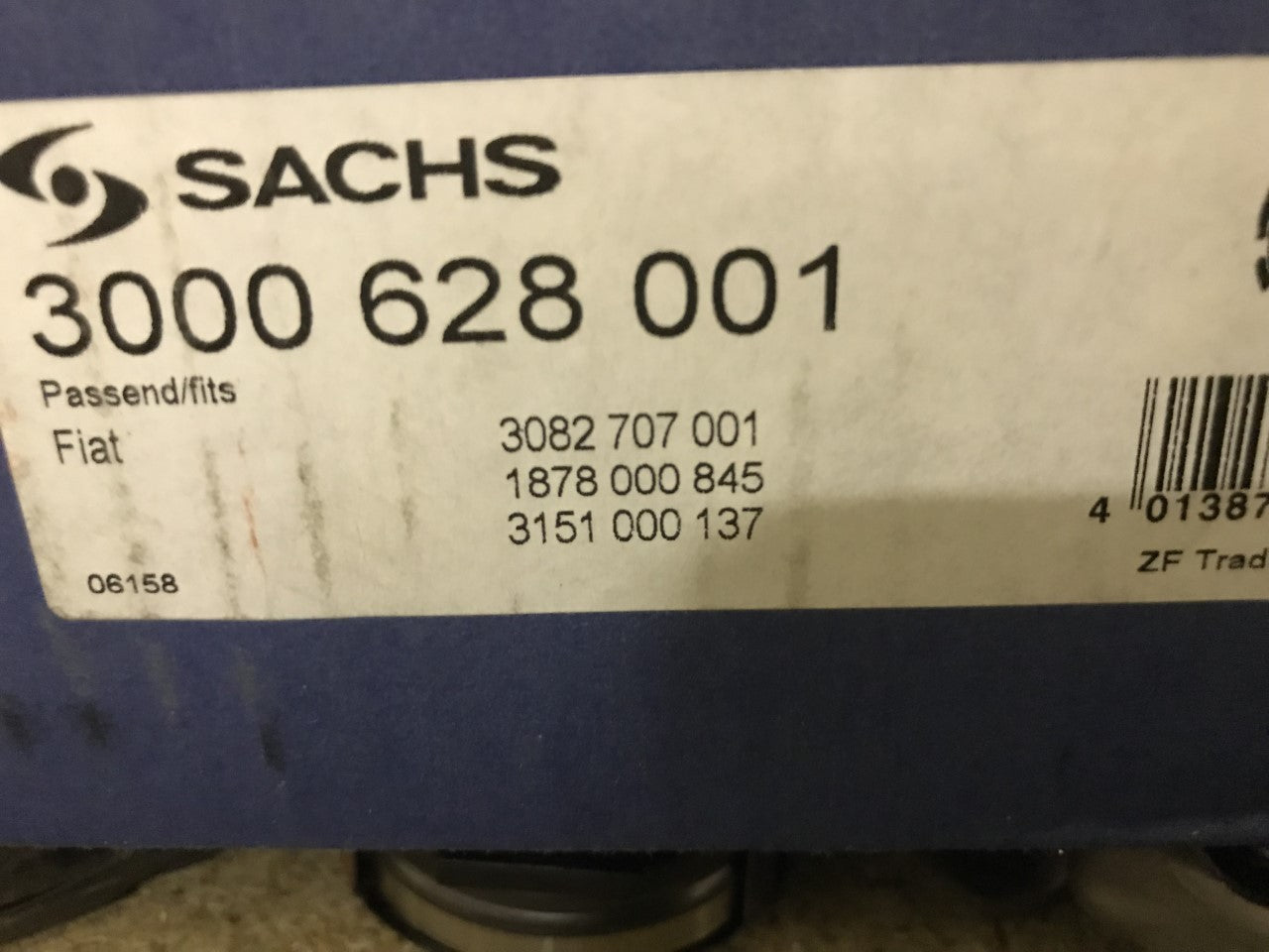 3 Piece Clutch Kit Fiat Punto 94-97 Uno 85-93 Sachs 3000628001