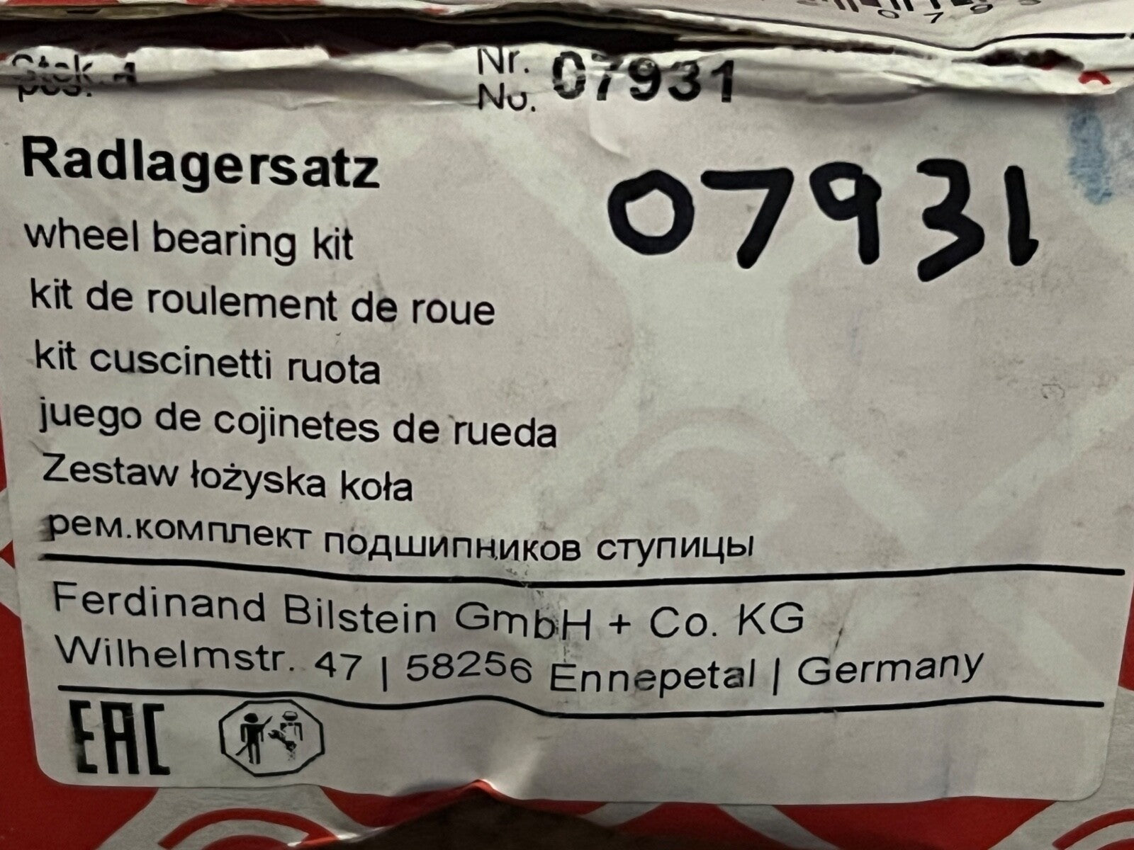 Febi 07931 Rear Wheel Bearing