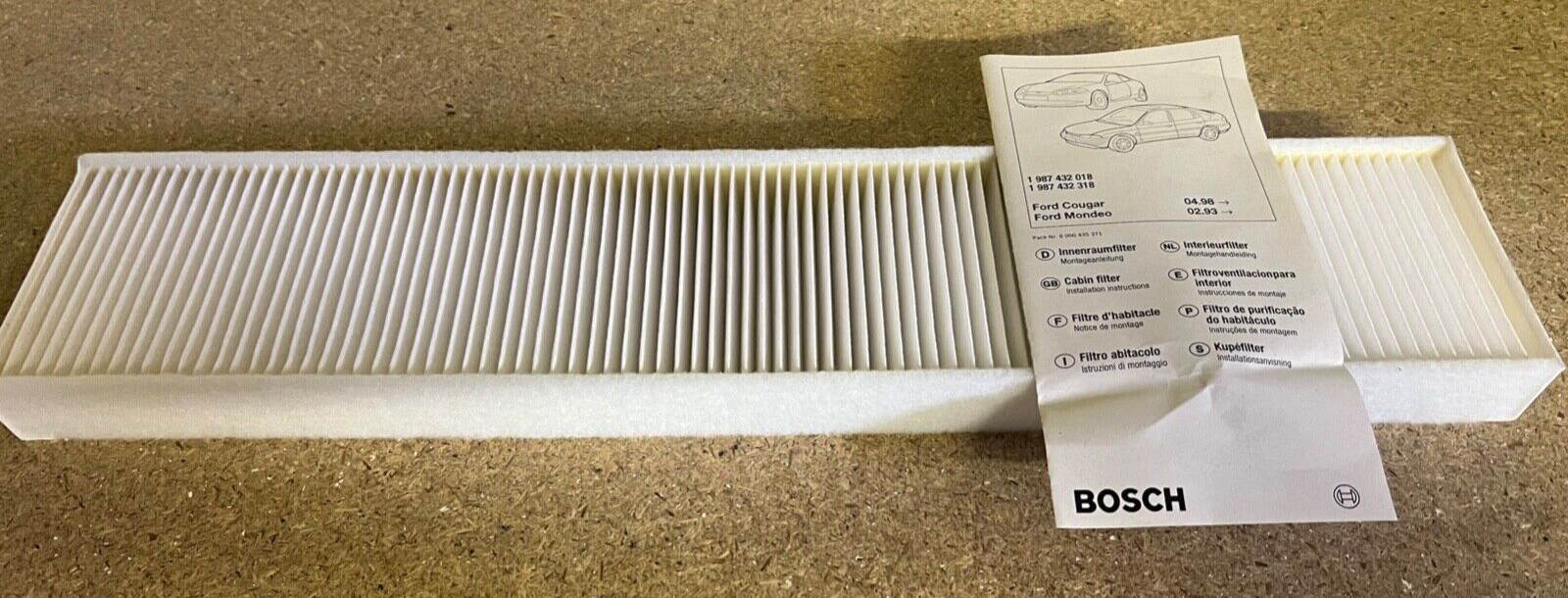 Bosch 1987432018 M2018 Pollen Cabin Filter Ford Cougar Mondeo