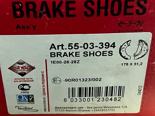 Ashika 55-03-394 Rear Brake Shoe Set fits Ford Mazda