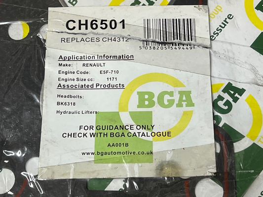 BGA CH6501 Head Gasket fits Renault