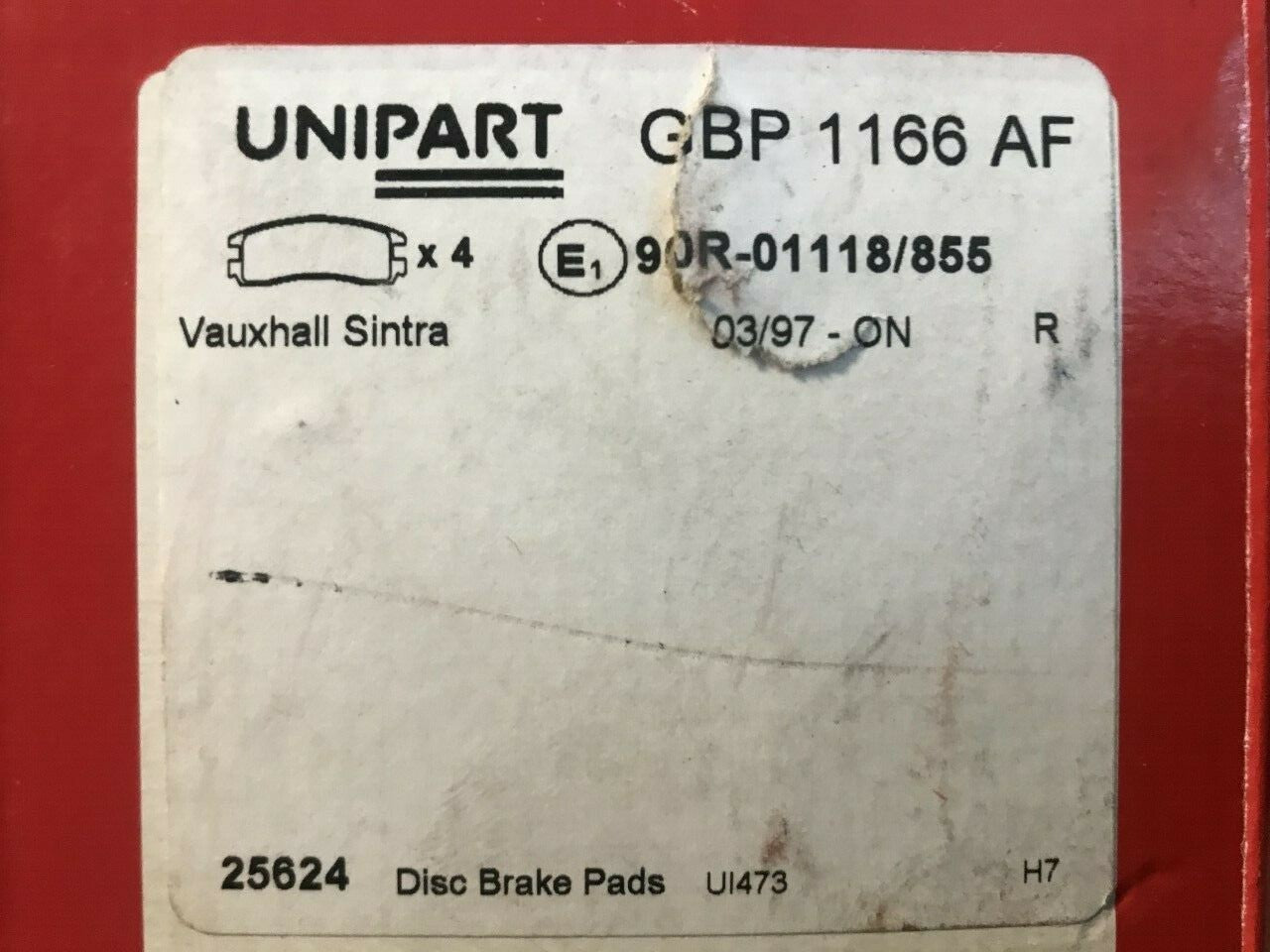Rear Brake Pads Vauxhall Sintra 1996-1999 GBP1166AF