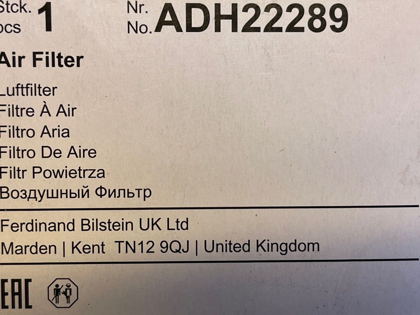 Blue Print ADH22289 Air Filter fits Honda