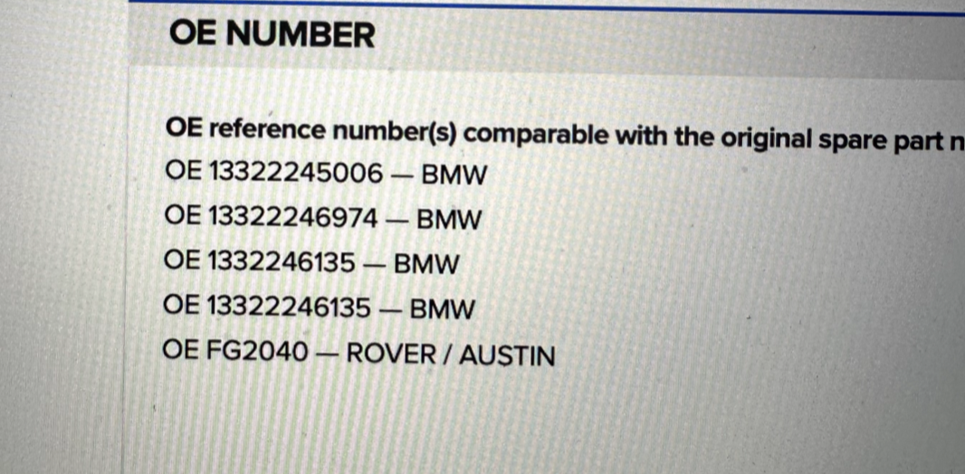Coopers FIAAM FT5291 Diesel Fuel Filter fits BMW MG