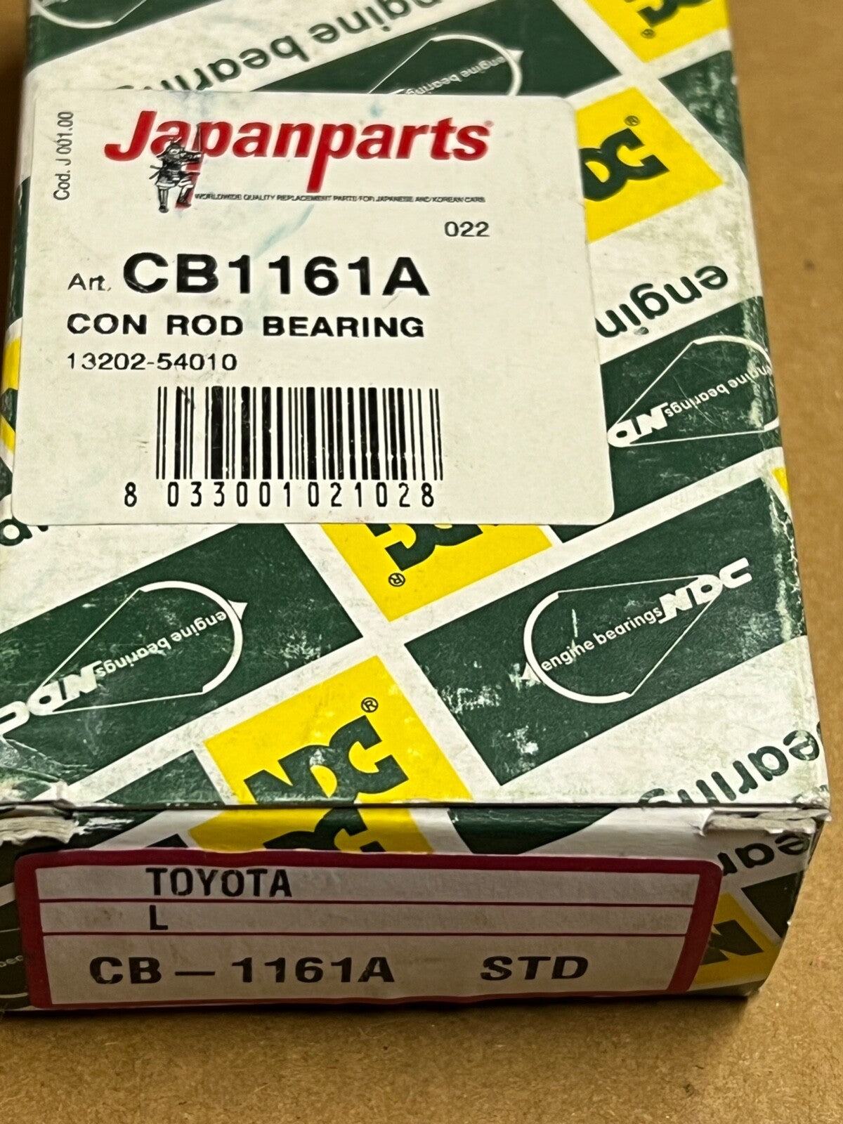 Japanparts CB1161A Big End Bearings fits Toyota Cressida II 1980-85 Hiace 79-83