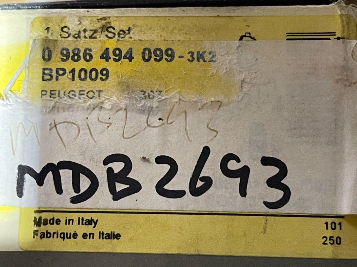 Bosch 0986494099 Rea Brake Pad fits Peugeot 307