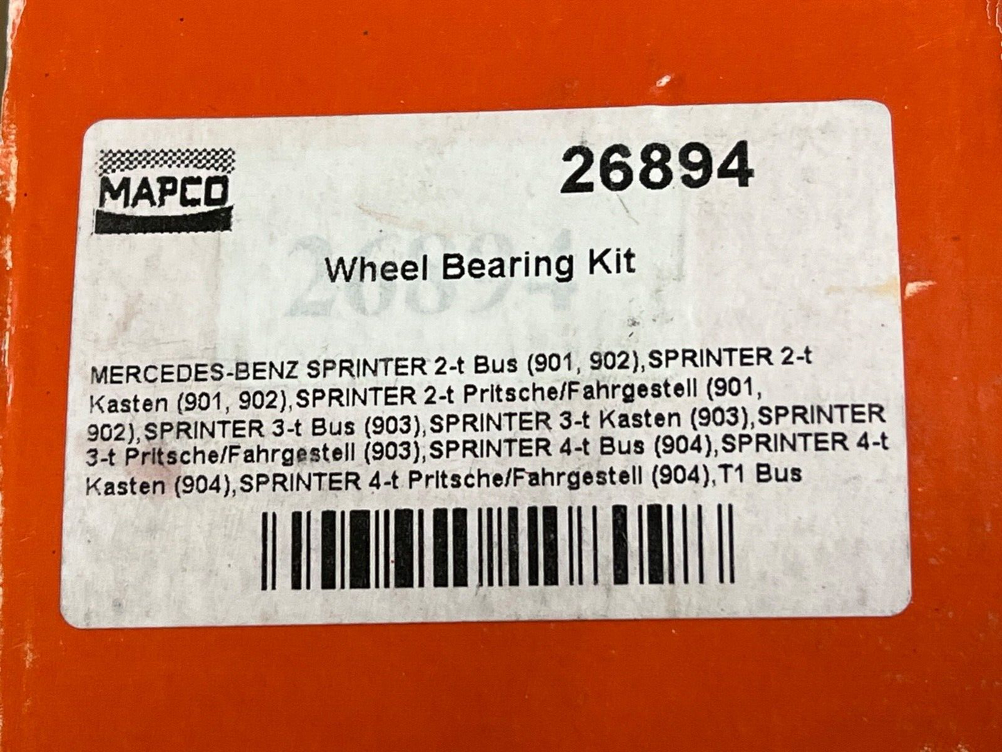 Mapco 26894 Front Wheel Bearing Kit fits Mercedes Sprinter