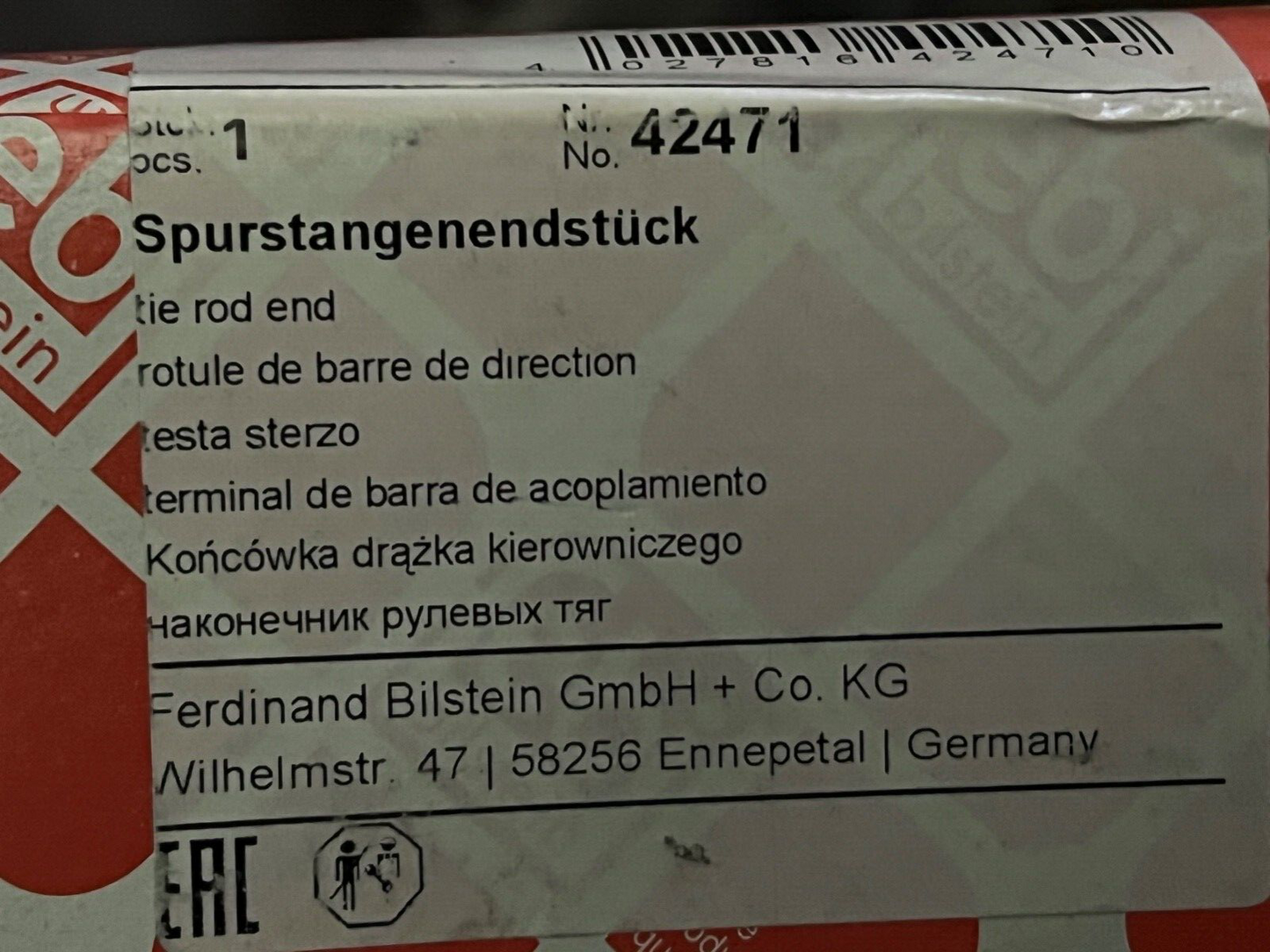 febi 42471 Tie Rod End fits Ford Maverick Mazda Tribute