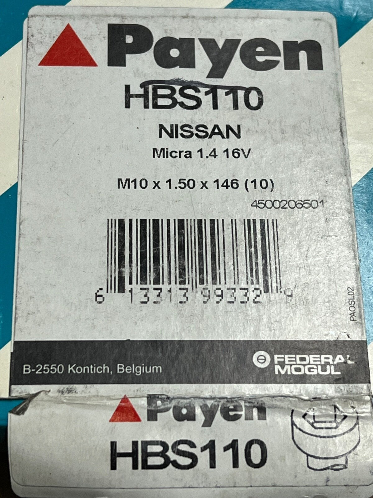 Payen HBS110 Head Bolts fits Nissan Micra 1.4 16v