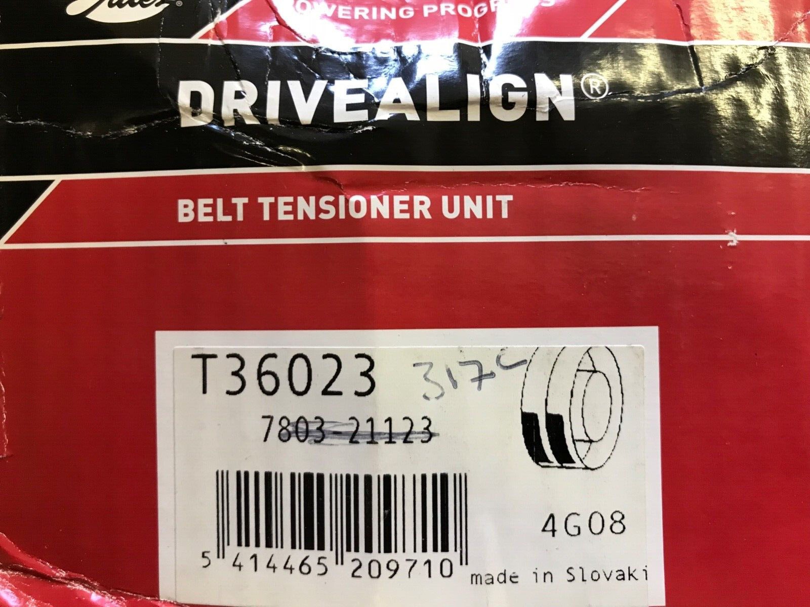 Gates T36023 Ribbed Belt Tensioner fits Citroen Relay Peugeot Boxer