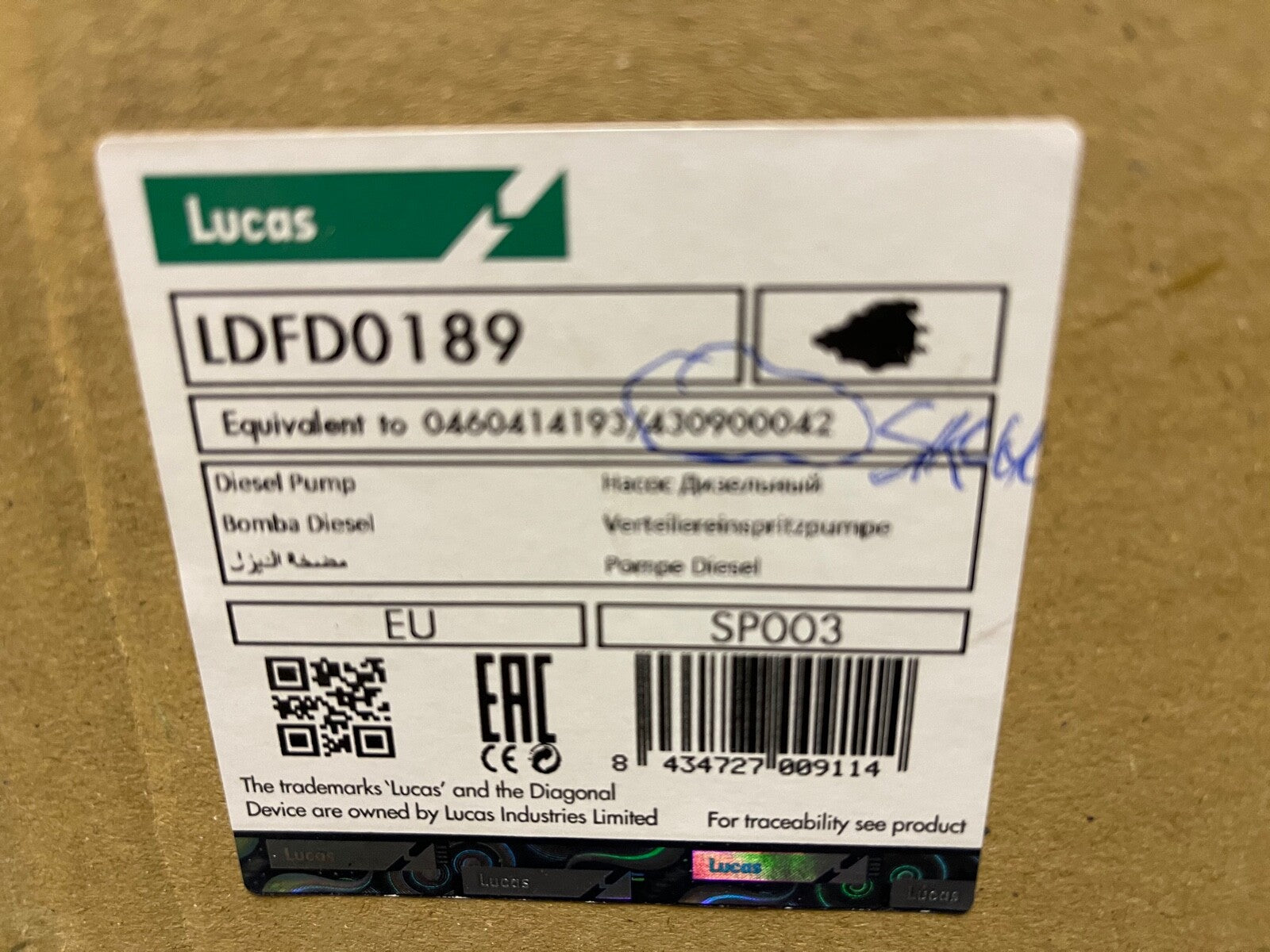 Lucas LDFD0189 0460414193 43900042 Diesel Fuel Injector Pump fits Kia Sedona