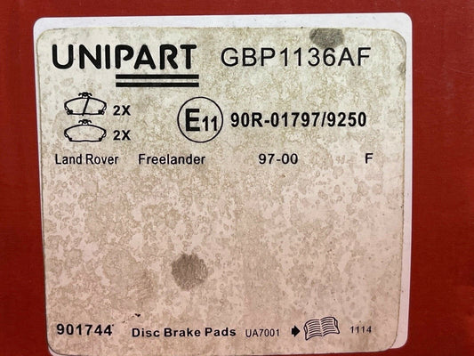 Unipart GBP1136AF Front Brake Pads fits Land Rover Freelander